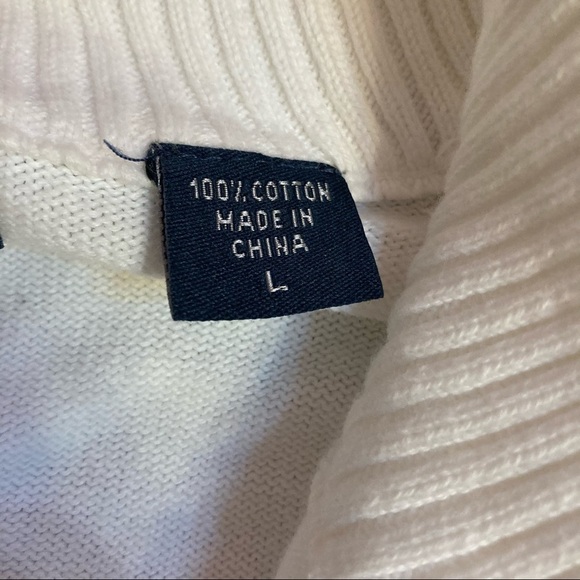 Men’s White 1/4 Izod Sweater - Picture 3 of 4